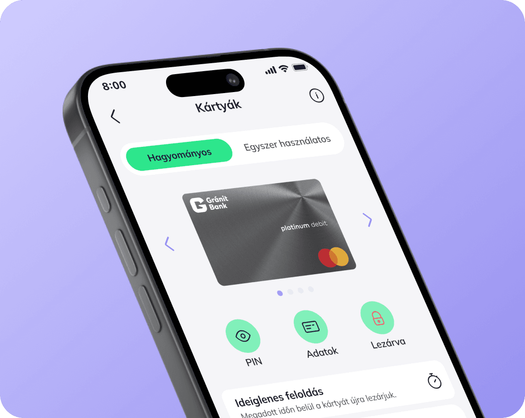 Gránit applikációnak a felhasználói felülete.