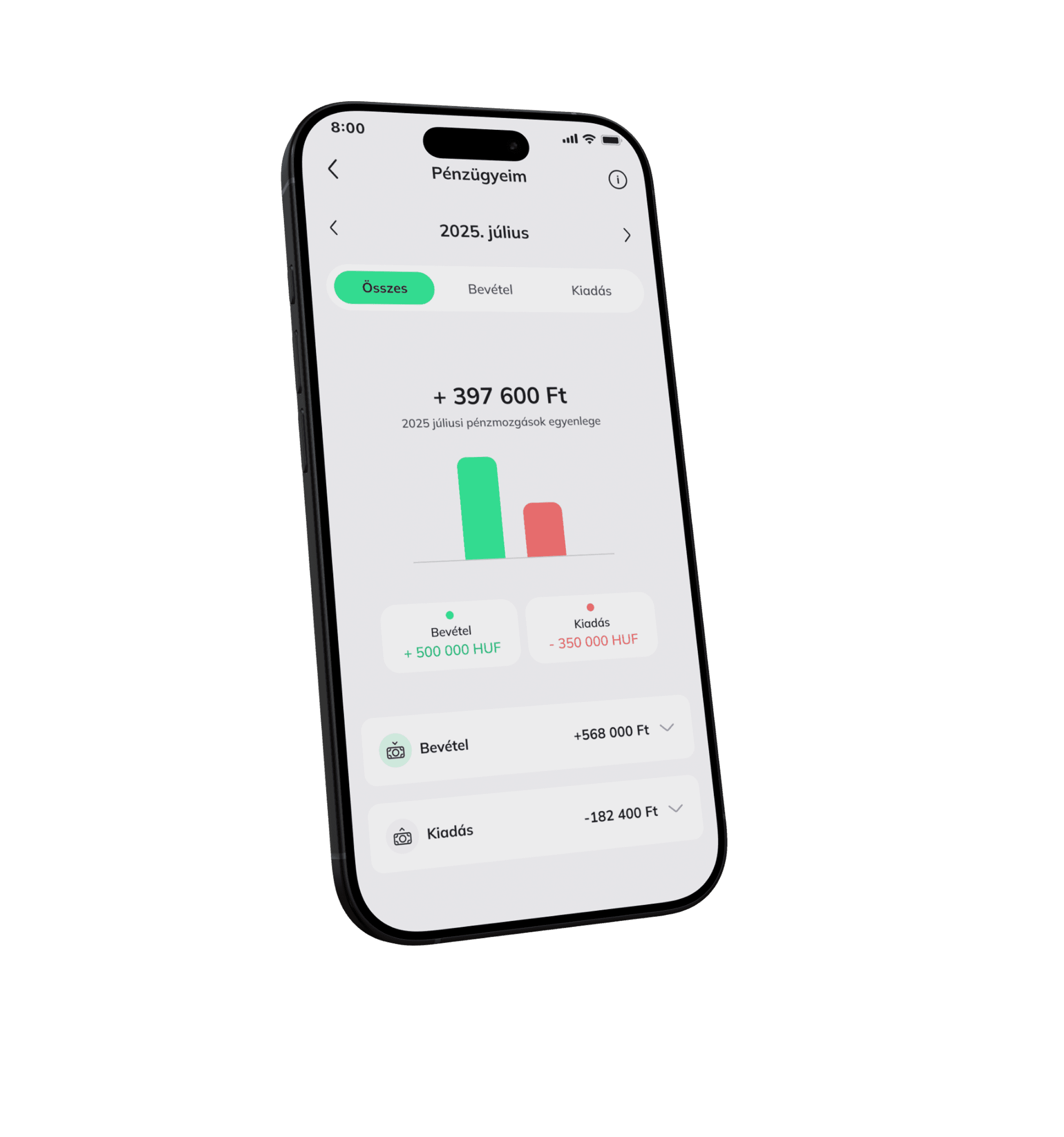 Telefon alkalmazás: Pénzügyeim