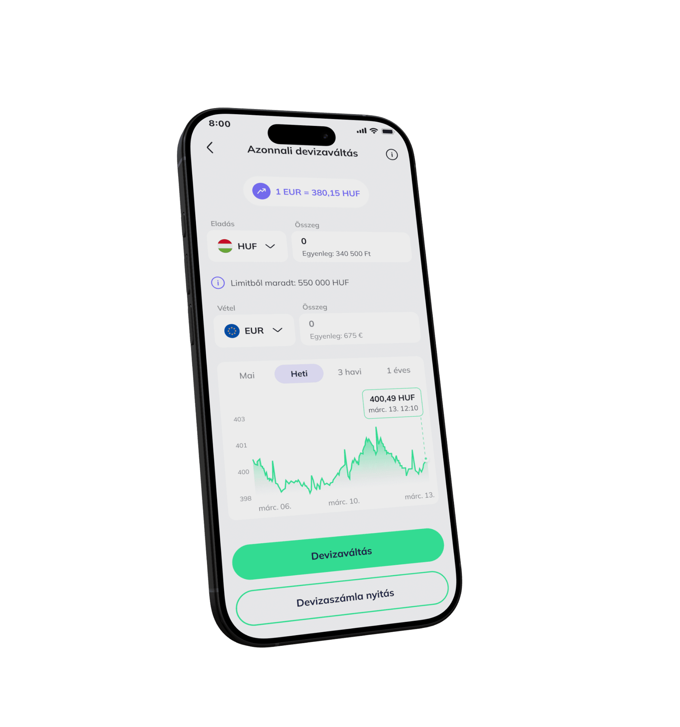 Telefon alkalmazás: Devizaváltás